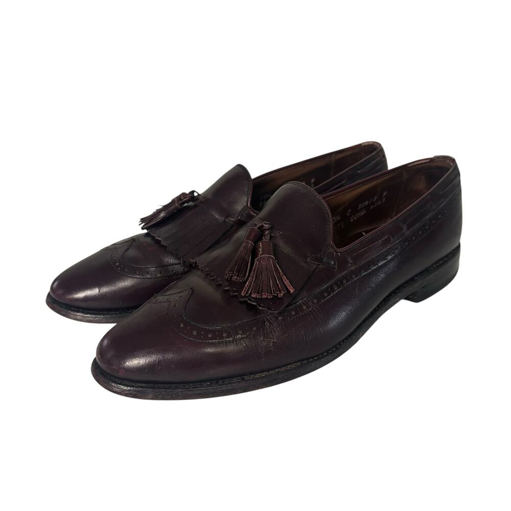 Allen Edmonds Grayson Tassel Loafers Burgundy Leather Dress Shoes 10.5 C